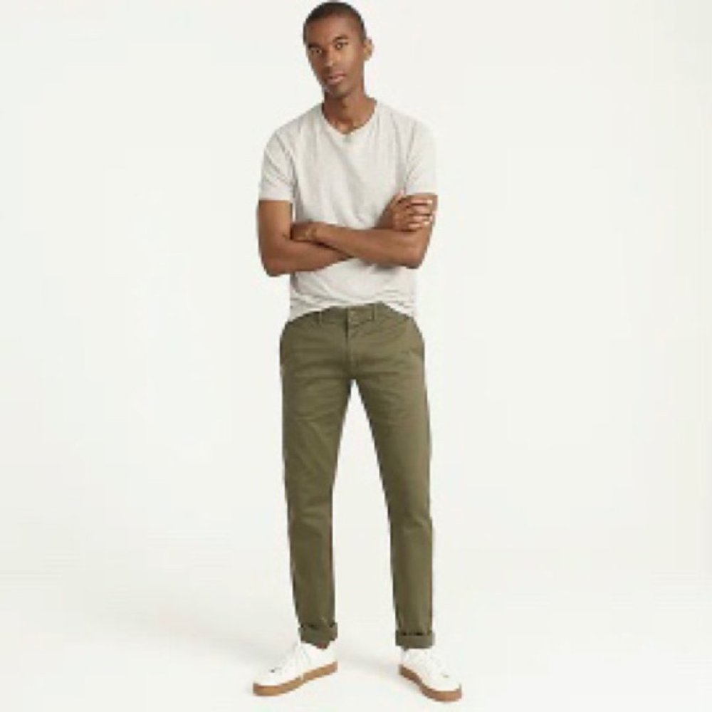 J. CREW 484 Slim Fit Stretch Chino Pants In Catskill Green NWT